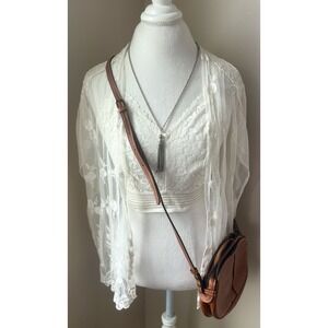 Vintage Inspired Sheer Floral Lace Kimono Y2K Whimsigoth Fairy Core Boho Small